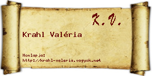 Krahl Valéria névjegykártya